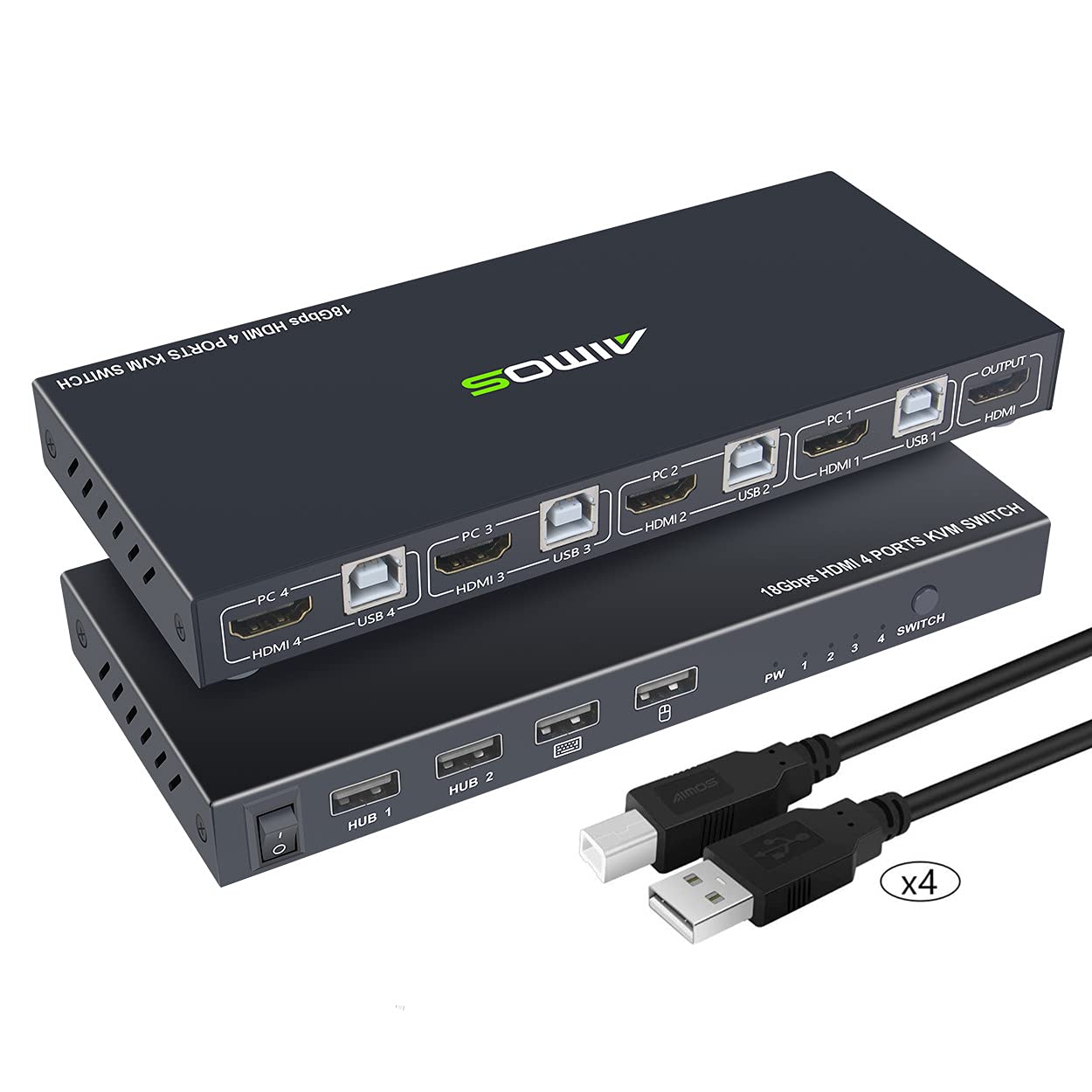 AIMOS デュアルモニター USB3.0 KVM 切替器 2入力2出力 41 デュアル